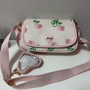 Juicy Couture White and Pink Women's Bag gelato white cherries crossbody